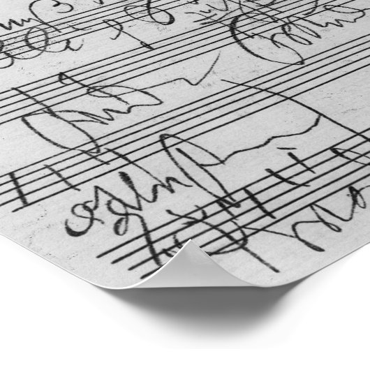 Handgeschreven muziekscore poster (Hoek)