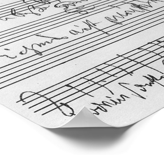 Handgeschreven muziekscore poster (Hoek)