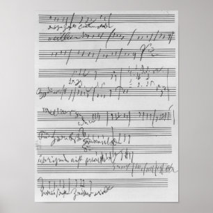 Handgeschreven muziekscore poster