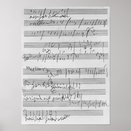 Handgeschreven muziekscore poster (Voorkant)