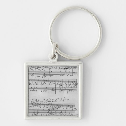 Handgeschreven muziekscore sleutelhanger (Voorkant)