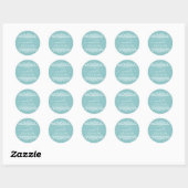 Handgeschreven Naam Blauw & Wit Botanisch Handgema Ronde Sticker (Vel)