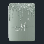 Handgeschreven naam Dark Green Metal Glitter Monog iPad Mini Cover<br><div class="desc">Het ontwerp is een foto en de hoesjes zijn niet gemaakt met echte glitter, pailletten, metalen of bossen. Dit ontwerp is ook beschikbaar op andere modellen. U kunt dit ontwerp ook naar een ander product overbrengen. Er werd geen echte glitter gebruikt om dit product te maken. Dit ontwerp kan worden...</div>