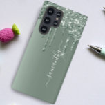 Handgeschreven naam Donkergroen metaal bekijken Samsung Galaxy S10 Hoesje<br><div class="desc">Het ontwerp is een foto en de hoesjes worden niet gemaakt met glitter, sequenties, metalen of bossen. Dit ontwerp is ook beschikbaar op andere telefoonmodellen. Kies het Type van Apparaat om andere hoesjes van iPhone, van Samsung Galaxy of van Google te zien. Sommige stijlen kunnen worden gewijzigd door Stijl te...</div>