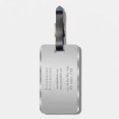 Handgeschreven naam Elegant Faux Silver Sjabloon B Bagagelabel (Achterkant verticaal)