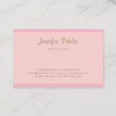 Handgeschreven naam Elegant Pink Gold Sjabloon Bov Visitekaartje (Achterkant)