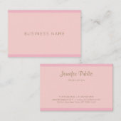 Handgeschreven naam Elegant Pink Gold Sjabloon Bov Visitekaartje (Voorkant / Achterkant)