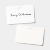 Handgeschreven naam elegant professioneel modern badge (Voor- en achterkant)