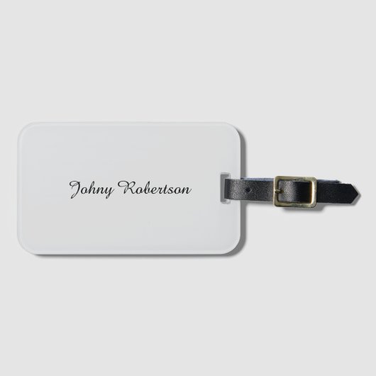 Handgeschreven naam elegant professioneel modern bagagelabel (Voorkant (horizontaal))