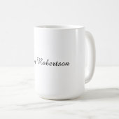 Handgeschreven naam elegant professioneel modern koffiemok (Voorkant rechts)