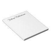 Handgeschreven naam elegant professioneel modern notitieblok (Schuin)