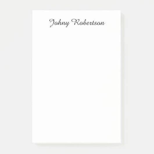 Handgeschreven naam elegant professioneel modern post-it® notes (Voorkant)