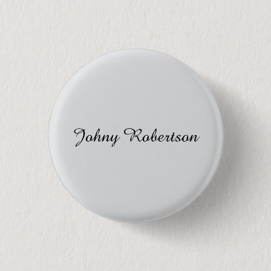 Handgeschreven naam elegant professioneel modern ronde button 3,2 cm (Voorkant)