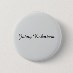 Handgeschreven naam elegant professioneel modern ronde button 5,7 cm