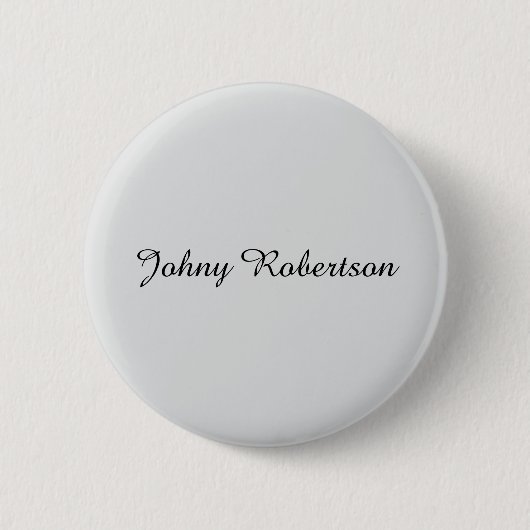Handgeschreven naam elegant professioneel modern ronde button 5,7 cm (Voorkant)