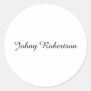 Handgeschreven naam elegant professioneel modern ronde sticker