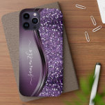 Handgeschreven naam Glam Paars Metal Glitter Case-Mate iPhone Case<br><div class="desc">Het ontwerp is een foto en de hoesjes worden niet gemaakt met glitter, sequenties, metalen of bossen. Dit ontwerp is ook beschikbaar op andere telefoonmodellen. Kies het Type van Apparaat om andere hoesjes van iPhone, van Samsung Galaxy of van Google te zien. Sommige stijlen kunnen worden gewijzigd door Stijl te...</div>