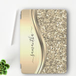 Handgeschreven naam Glam Silver Metal Glitter iPad Air Cover<br><div class="desc">Het ontwerp is een foto en de hoesjes zijn niet gemaakt met echte glitter, pailletten, metalen of bossen. Dit ontwerp is ook beschikbaar op andere modellen. U kunt dit ontwerp ook naar een ander product overbrengen. Er werd geen echte glitter gebruikt om dit product te maken. Dit ontwerp kan worden...</div>