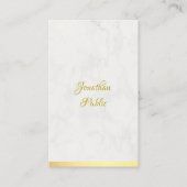 Handgeschreven naam Goud en Marmer Modern Elegant Visitekaartje (Voorkant)