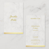 Handgeschreven naam Goud en Marmer Modern Elegant Visitekaartje (Voorkant / Achterkant)