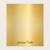 Handgeschreven Naam Goud Modern Professioneel Eleg Visitekaartje (Buitenkant ongevouwen)