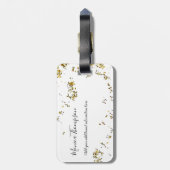 Handgeschreven naam + Gouden stippen Vrouw Bagagelabel (Achterkant verticaal)