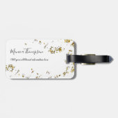Handgeschreven naam + Gouden stippen Vrouw Bagagelabel (Achterkant horizontaal)