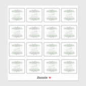 Handgeschreven naam Green Botanical Handmade By Sticker (Vel)