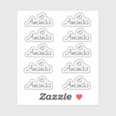 Handgeschreven naam handgeschreven handtekening sticker (Vel)