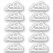 Handgeschreven naam handgeschreven handtekening sticker (Voorkant)