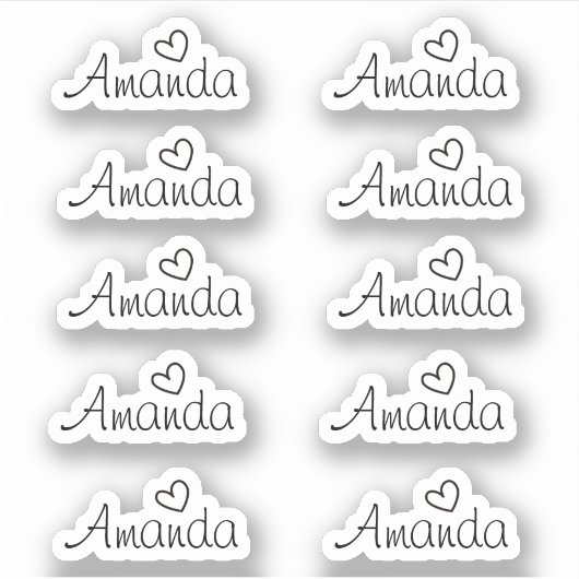 Handgeschreven naam handgeschreven handtekening sticker (Voorkant)