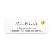 Handgeschreven naam / handtekening met aangepaste  etiket (Voorkant)