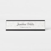 Handgeschreven naam Manuscript Witte Marmer Modern Bureau Naambordje (Voorkant)