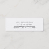 Handgeschreven naam met grijs hart op witte prof mini visitekaartje (Achterkant)