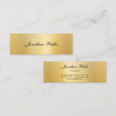 Handgeschreven naam Modern Elegant Gold Sjabloon Mini Visitekaartje (Voorkant / Achterkant)