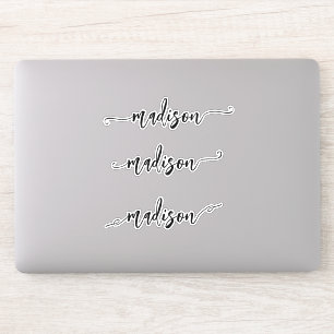 Handgeschreven naam Monogram penseelscript Sticker