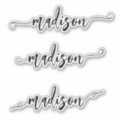 Handgeschreven naam Monogram penseelscript Sticker (Voorkant)