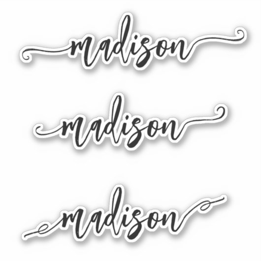 Handgeschreven naam Monogram penseelscript Sticker (Voorkant)