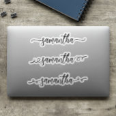 Handgeschreven naam Monogram penseelscript vierkan Sticker