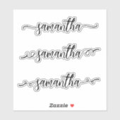 Handgeschreven naam Monogram penseelscript vierkan Sticker (Vel)