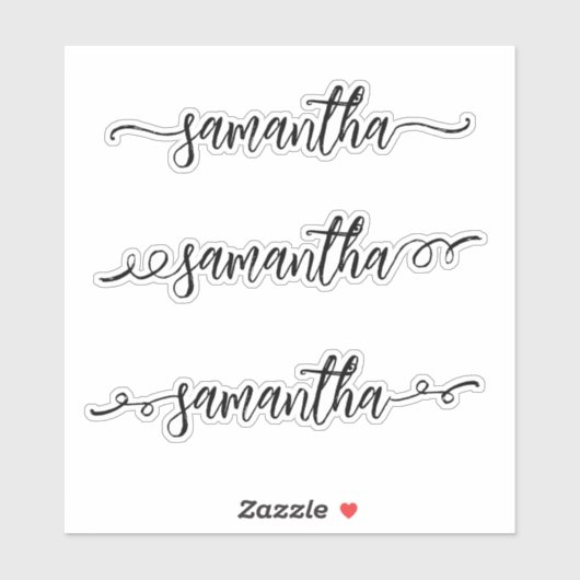 Handgeschreven naam Monogram penseelscript vierkan Sticker (Vel)