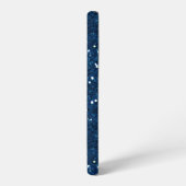 Handgeschreven naam Navy Blue Metal Glitter Samsung Galaxy Hoesje (Linkerkant)