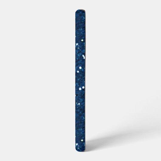 Handgeschreven naam Navy Blue Metal Glitter Samsung Galaxy Hoesje (Linkerkant)