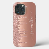 Handgeschreven naam Roos Gold Metal Glitter look C Case-Mate iPhone Case (Achterkant)