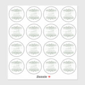 Handgeschreven naam Sage Green Botanical Handgemaa Sticker (Vel)