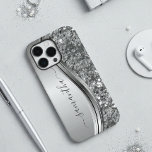 Handgeschreven naam Silver Metal Glitter 12 Case-Mate iPhone Case<br><div class="desc">Het ontwerp is een foto en de hoesjes worden niet gemaakt met glitter, sequenties, metalen of bossen. Dit ontwerp is ook beschikbaar op andere telefoonmodellen. Kies het Type van Apparaat om andere hoesjes van iPhone, van Samsung Galaxy of van Google te zien. Sommige stijlen kunnen worden gewijzigd door Stijl te...</div>