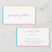 Handgeschreven Naam Tekst Moderne Sjabloon Trend C Visitekaartje (Voorkant / Achterkant)