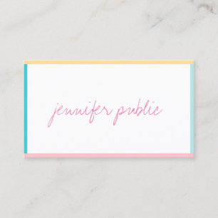 Handgeschreven Naam Tekst Moderne Sjabloon Trend C Visitekaartje