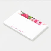 Handgeschreven Naam Tekst Waterverf Rozen Sjabloon Post-it® Notes (Schuin)