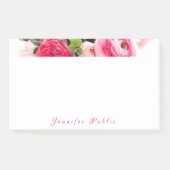 Handgeschreven Naam Tekst Waterverf Rozen Sjabloon Post-it® Notes (Voorkant)